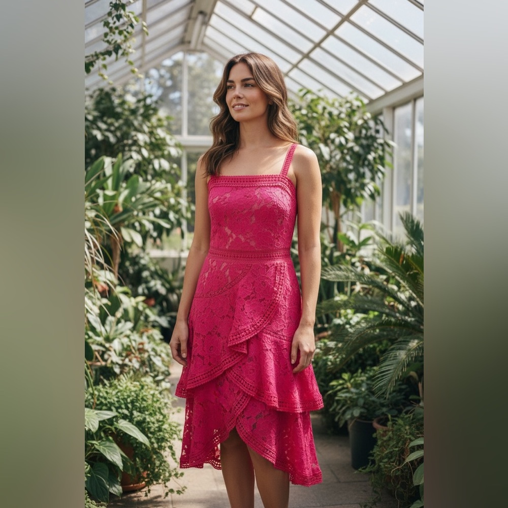 ✨ Alice + Olivia Hot Pink Lace Dress | Fully Lined | NWOT | Size 6 $495